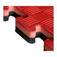 Tatami Puzzle reversível Kinefis  Negro - Vermelho(grossura 40 mm e textura cinco linhas)